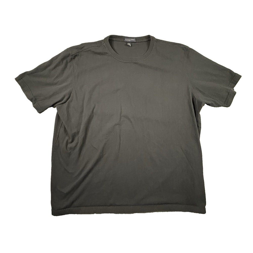 Lands' End Men's 2XL Black Cotton T Shirt‎ SEE DESCRIPTION